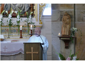 Feier des Mährisch-Neustädter Wachsstockfestes an der Weingartenkapelle (Foto: Karl-Franz Thiede)